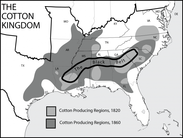 In the 1850s, Texas became the westernmost province of the Cotton Kingdom.