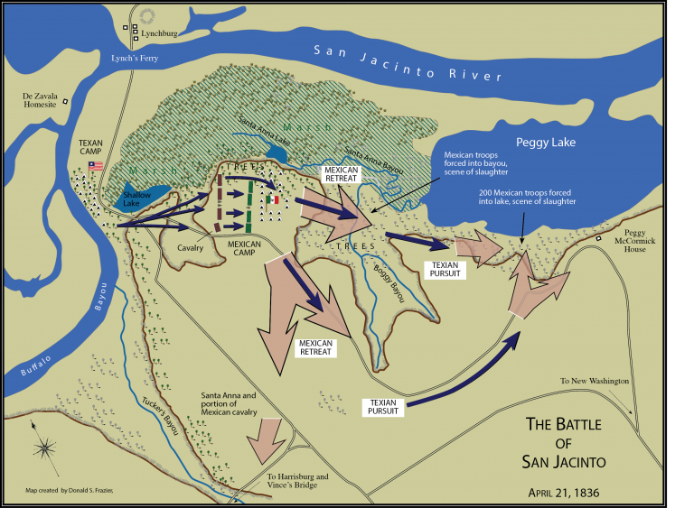 The Battle Of San Jacinto April 21 1836   Battle Of San Jacinto Color 768x563 